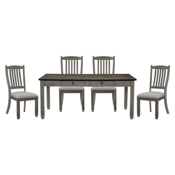 Home Elegance Granby Gray 5pc Dining Room Set HE-5627GY-72-5-SET