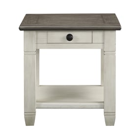 Home Elegance Granby Brown White End Table