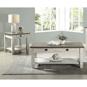 Home Elegance Granby Brown White 3pc Coffee Table Set