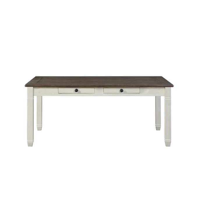 Home Elegance Granby White Brown Dining Table HE-5627NW-72