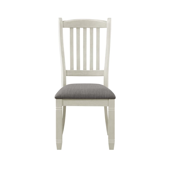 2 Home Elegance Granby White Brown Side Chairs HE-5627NWS