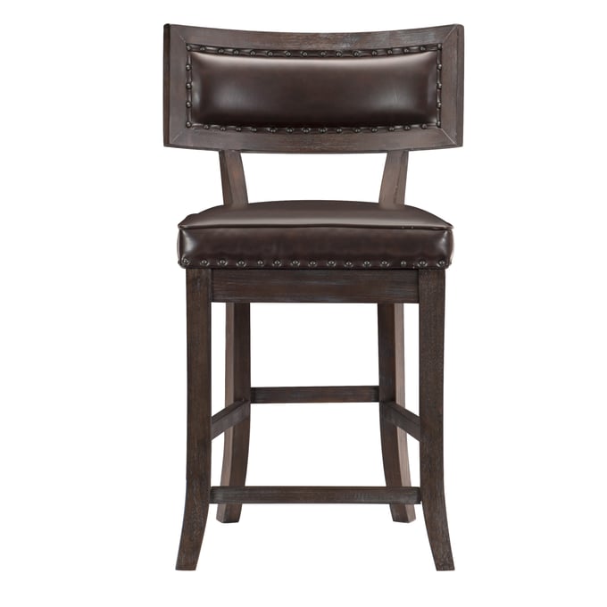 2 Home Elegance Oxton Cherry Brown Counter Height Chairs HE-5655-24