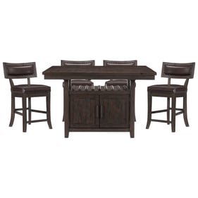 Home Elegance Oxton Brown Cherry 5pc Counter Height Set