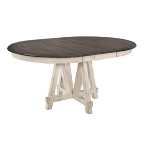 Home Elegance Clover Gray White Round Oval Dining Table