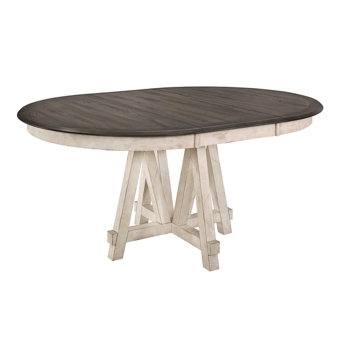 Home Elegance Clover Gray White Round Oval Dining Table HE-5656-66