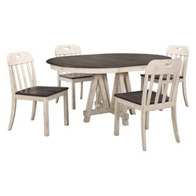 Home Elegance Clover Gray White 5pc Dining Room Set