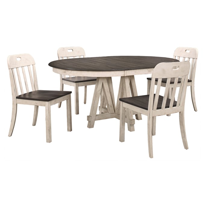 Home Elegance Clover Gray White 5pc Dining Room Set HE-5656-66-5-SET