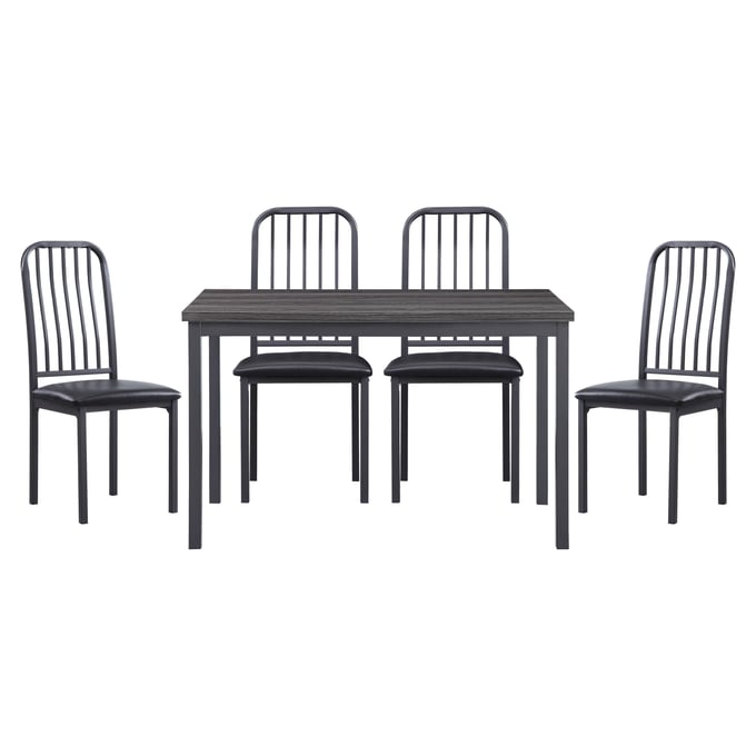 Home Elegance Tripp Gray Black 5pc Dining Room Set HE-5664-48-5-SET