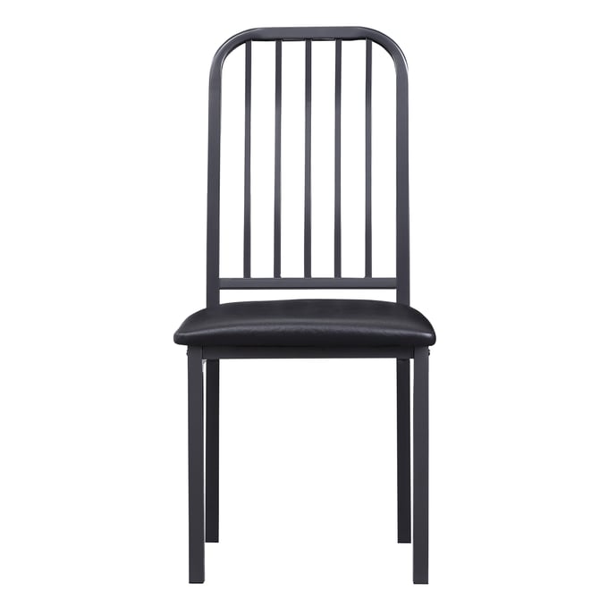 2 Home Elegance Tripp Black Gray Side Chairs HE-5664S