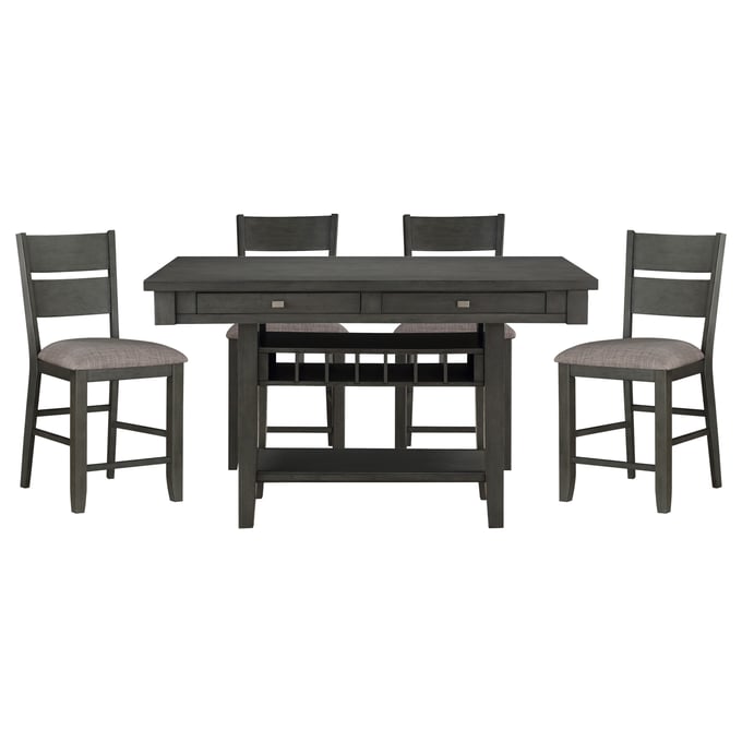 Home Elegance Baresford Gray 5pc Counter Height Set HE-5674-36-5-SET