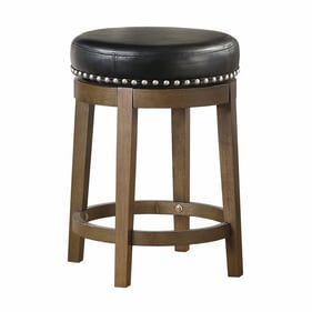 2 Home Elegance Westby Black Brown Round Swivel Counter Height Stools