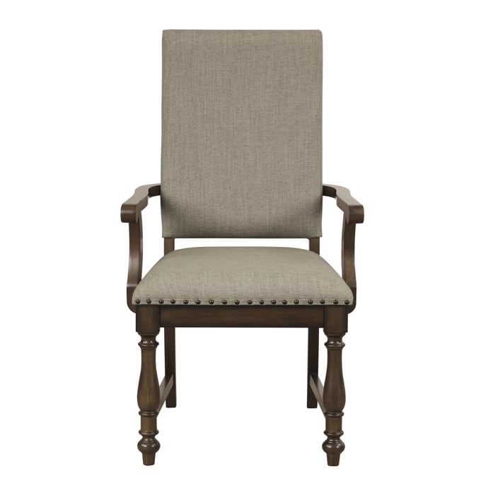 2 Home Elegance Stonington Brown Gray Counter Height Arm Chairs HE-5703A