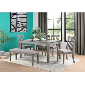 Home Elegance Armhurst Gray 6pc Dining Room Set