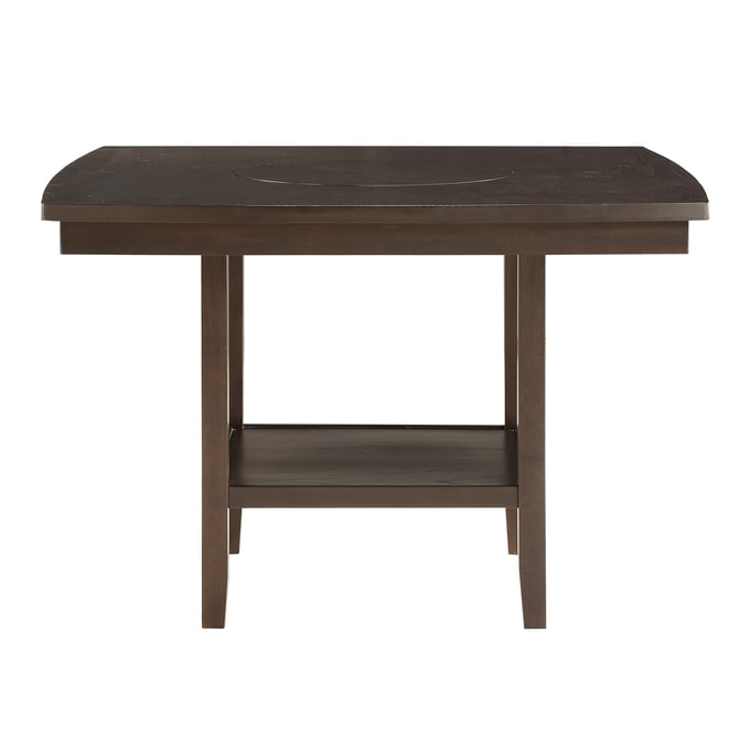 Home Elegance Balin Brown Counter Height Table with Lazy Susan HE-5716-36