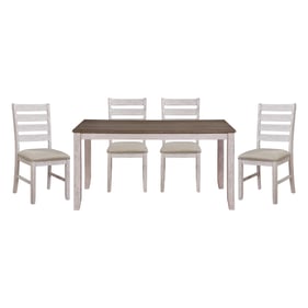 Home Elegance Ithaca White Gray 5pc Dining Room Set