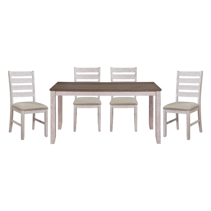 Home Elegance Ithaca White Gray 5pc Dining Room Set HE-5769W-60-5-SET