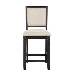 2 Home Elegance Asher Black Beige Counter Height Chairs