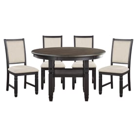 Home Elegance Asher Brown Black Beige 5pc Dining Room Set