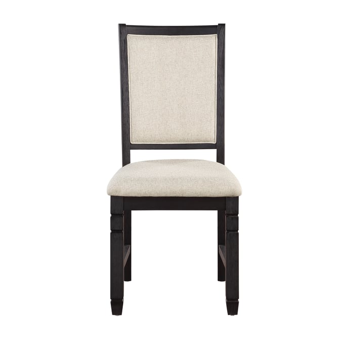 2 Home Elegance Asher Black Beige Side Chairs HE-5800BKS