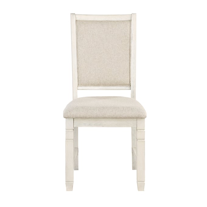 2 Home Elegance Asher White Beige Side Chairs HE-5800WHS