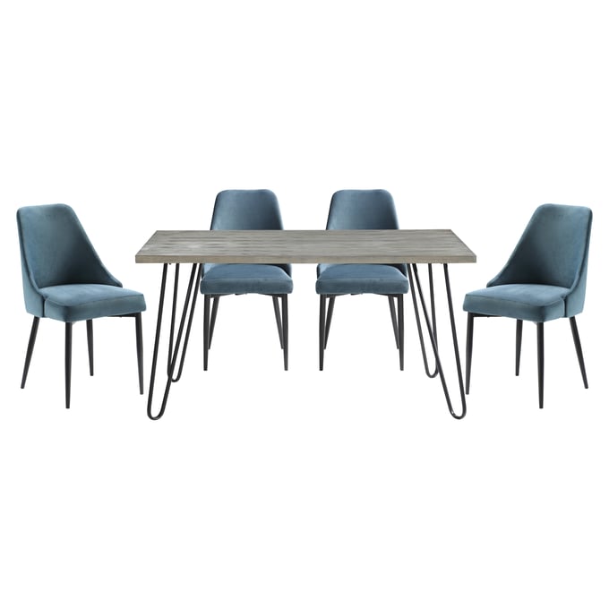 Home Elegance Keene Blue Gray 5pc Dining Room Set HE-5817-60-5BU-SET