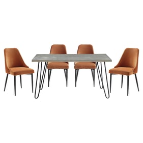 Home Elegance Keene Gray Orange 5pc Dining Room Set