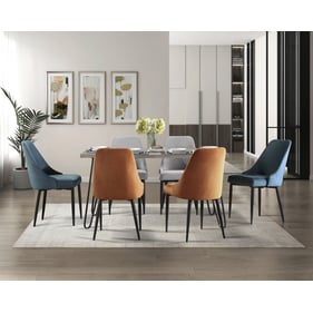 Home Elegance Keene Gray Blue Orange 7pc Dining Room Set