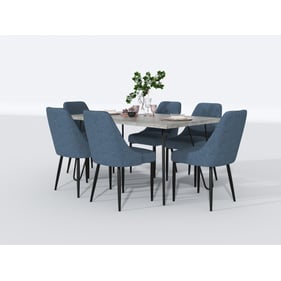 Home Elegance Keene Gray Blue 7pc Dining Room Set