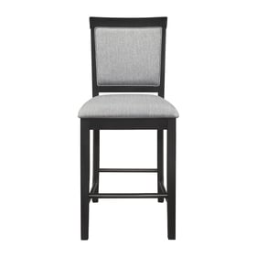 2 Home Elegance Raven Charcoal Gray Counter Height Chairs