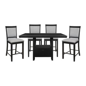 Home Elegance Raven Charcoal Gray 5pc Counter Height Set