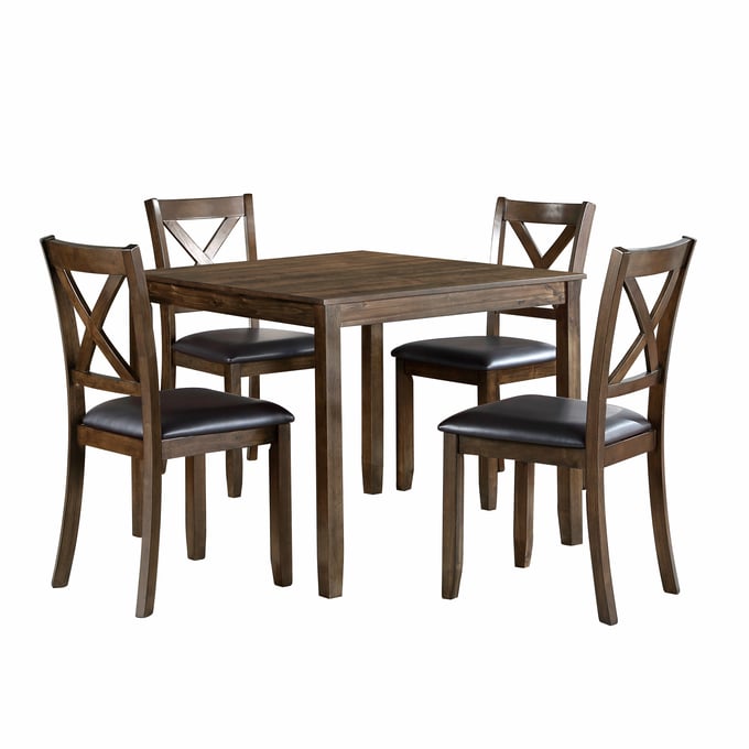 Home Elegance Hazel Brown 5pc Dining Set HE-5838CH-5P