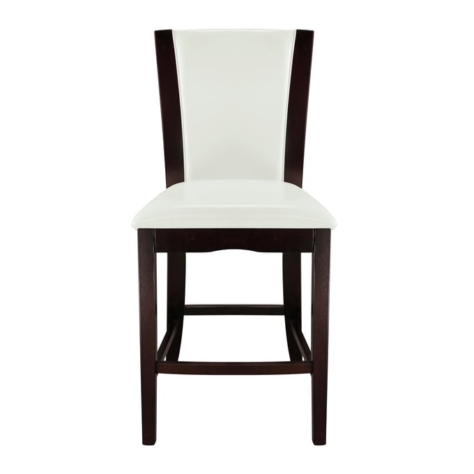 2 Home Elegance Daisy Espresso White Counter Height Chairs HE-710-24W