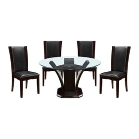 Home Elegance Daisy Espresso Dark Brown 48 Inch 5pc Dining Room Set