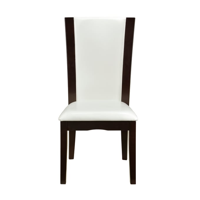 2 Home Elegance Daisy Espresso White Side Chairs HE-710WS