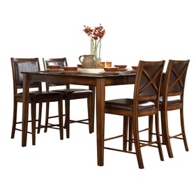 Home Elegance Verona Brown 5pc Counter Height Set