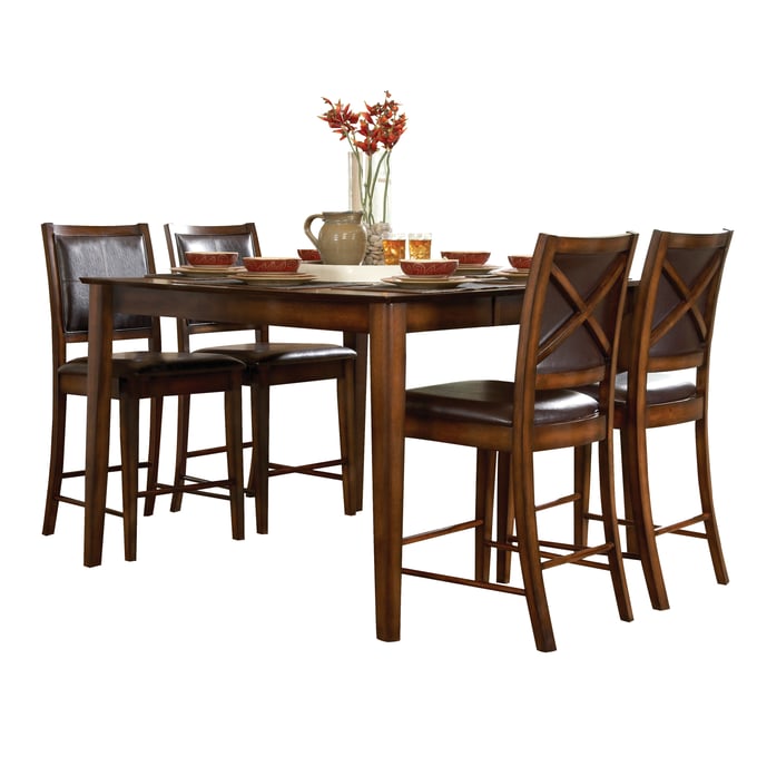 Home Elegance Verona Brown 5pc Counter Height Set HE-727-36-set