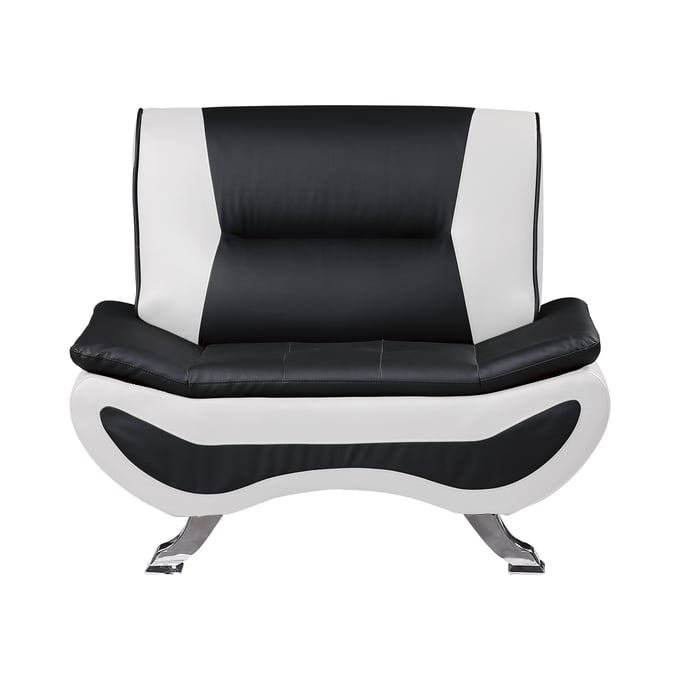 Home Elegance Veloce White Black Chair HE-8219-1