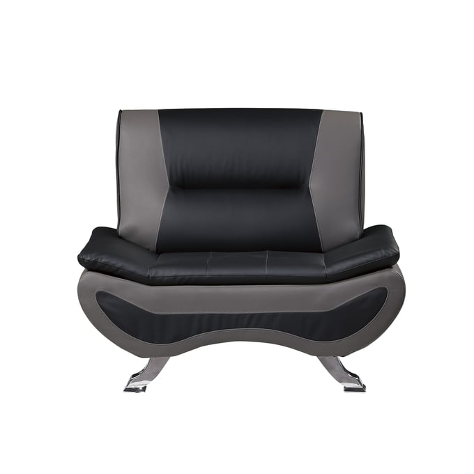 Home Elegance Veloce Gray Black Chair HE-8219BLK-1