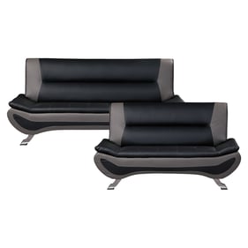 Home Elegance Veloce Gray Black 2pc Living Room Set