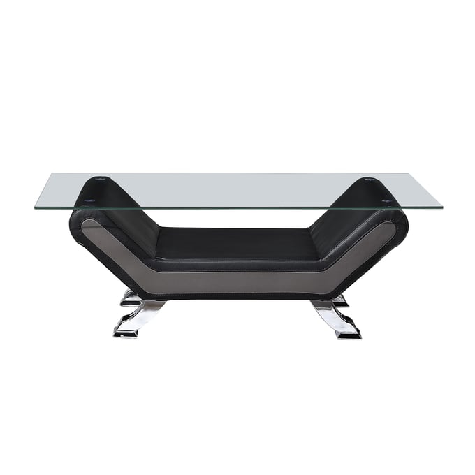 Home Elegance Veloce Gray Black Cocktail Table HE-8219BLK-30