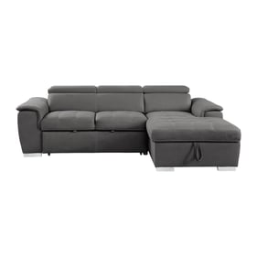 Home Elegance Ferriday Gray 2pc Sectional with Adjustable Headrests