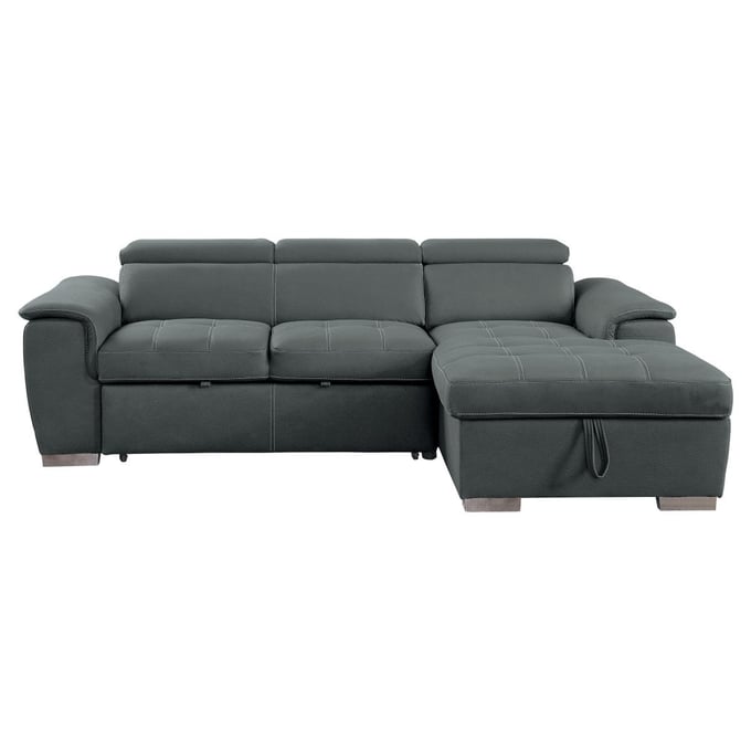 Home Elegance Ferriday Gray Sectional With Chair HE-8228-SEC-S3