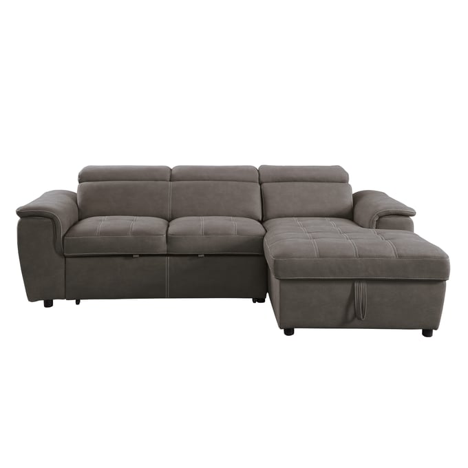 Home Elegance Ferriday Taupe Sectional With Chair HE-8228-SEC-S2