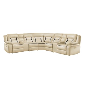 Home Elegance Amite Beige 7pc Modular Power Reclining Sectional