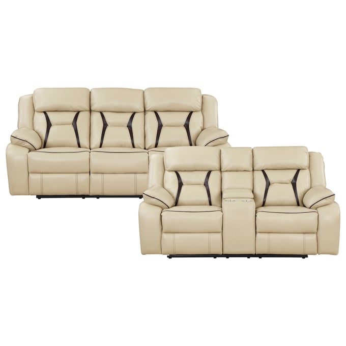 Home Elegance Amite Beige Power 2pc Living Room Set HE-8229NBE-2PW-SET