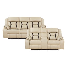 Home Elegance Amite Beige 2pc Living Room Set