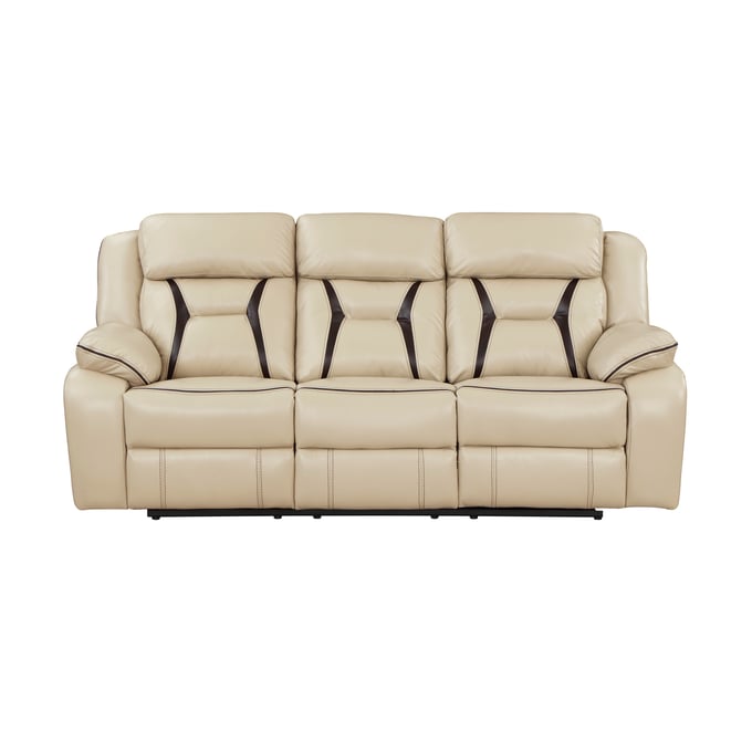 Home Elegance Amite Beige Power Double Reclining Sofa HE-8229NBE-3PW