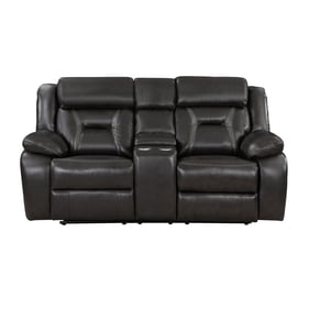 Home Elegance Amite Gray Double Reclining Loveseat with Center Console