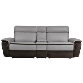 Home Elegance Laertes Brown Taupe Power Double Reclining Loveseat