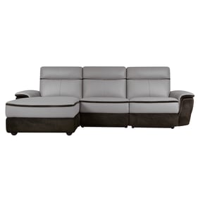 Home Elegance Laertes Brown Taupe 3pc Power Reclining LAF Sectional